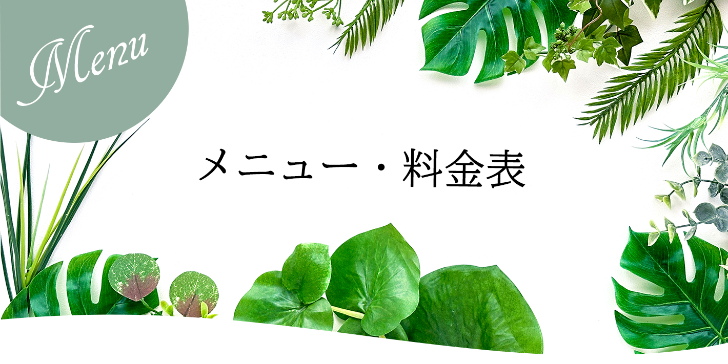メニュー・料金表